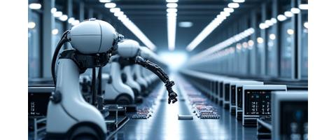 Moderne Montagelinie mit kollaborativem Roboter